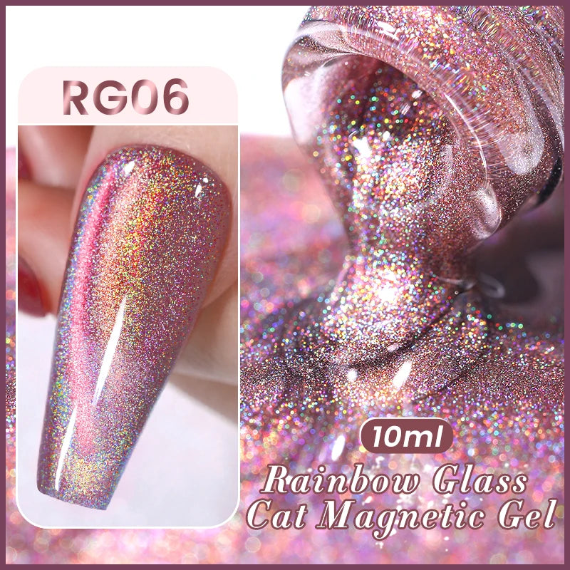 BORN PRETTY 10ml Water Light Cat Magnetic Gel Nail Polish Shining Super Sliver-light Holographics Soak Off UV Gel Varnish