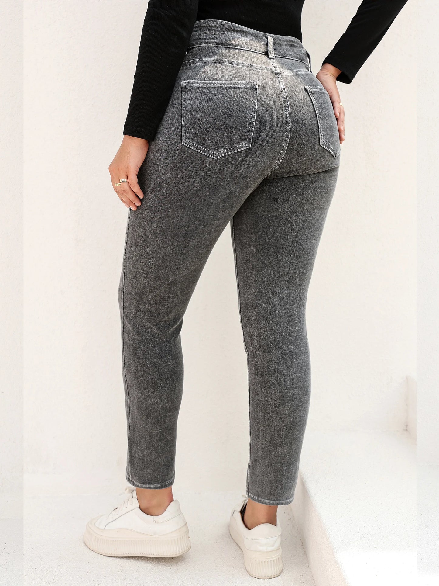 Stretchy High Waist Mom Jeans