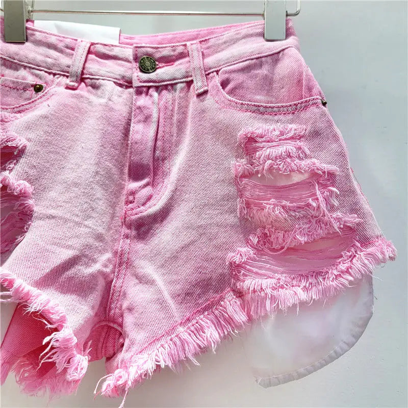 Distresed Denim Shorts
