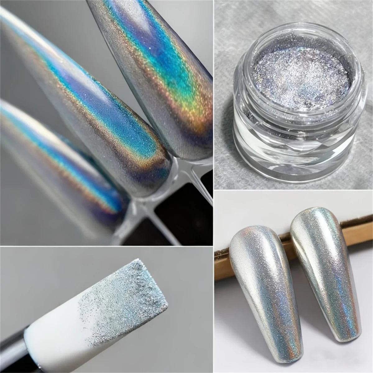 1pc Nail laser magic mirror powder high gloss holographic metal chromium powder nail polish decoration art decoration diy ins