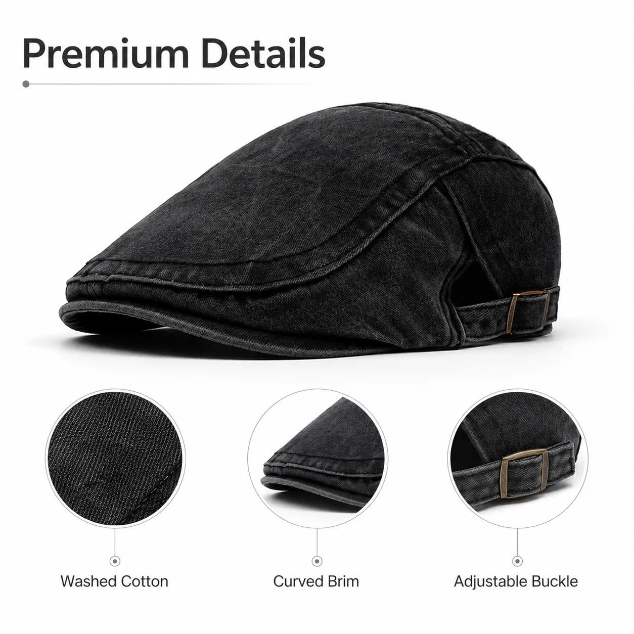 Vintage Washed Cotton Flat Cap