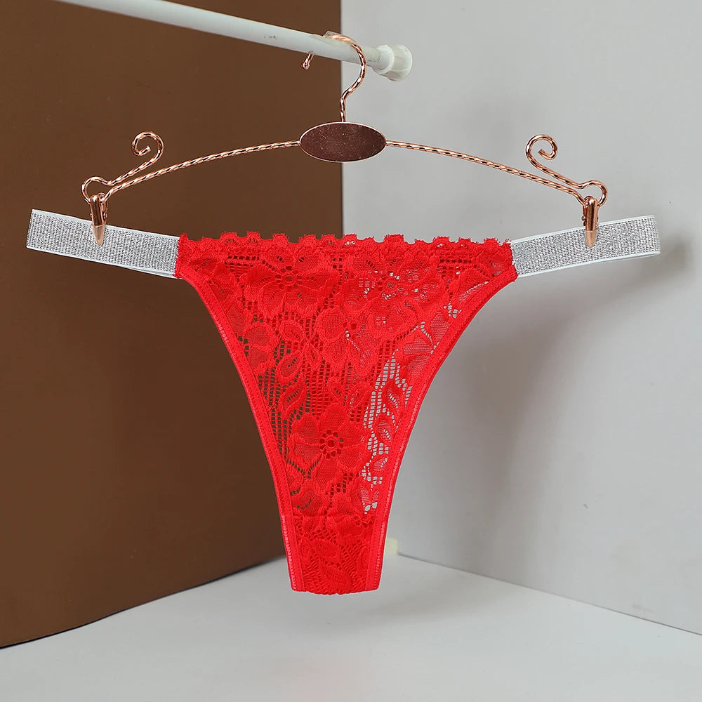 Women Floral Hollow Out Lace Panty Women's Sexy Lace Panties Low-Waist Briefs Sexy Perspective Intimate Female Underpants