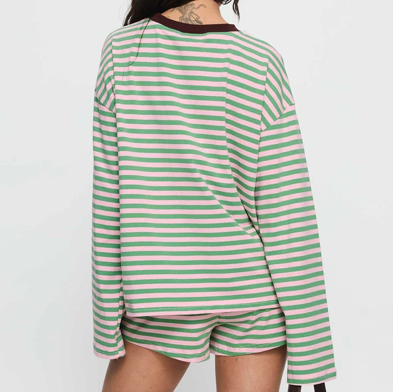 Striped 2 Piece Lounge Set