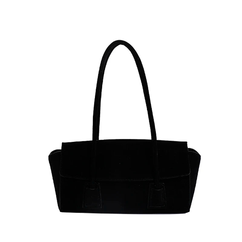 Faux Suede Shoulder Bag
