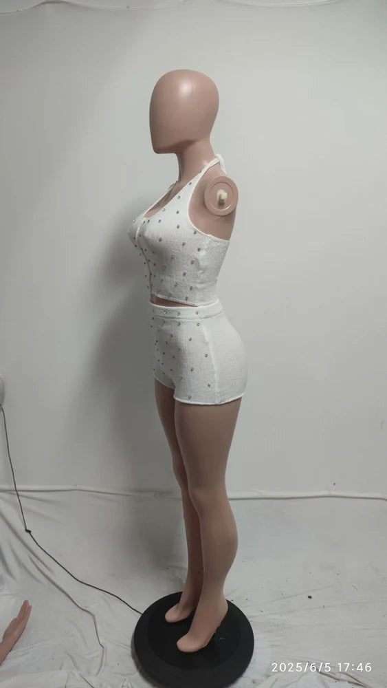 Rhinestone Patchwork 2 Piece Set