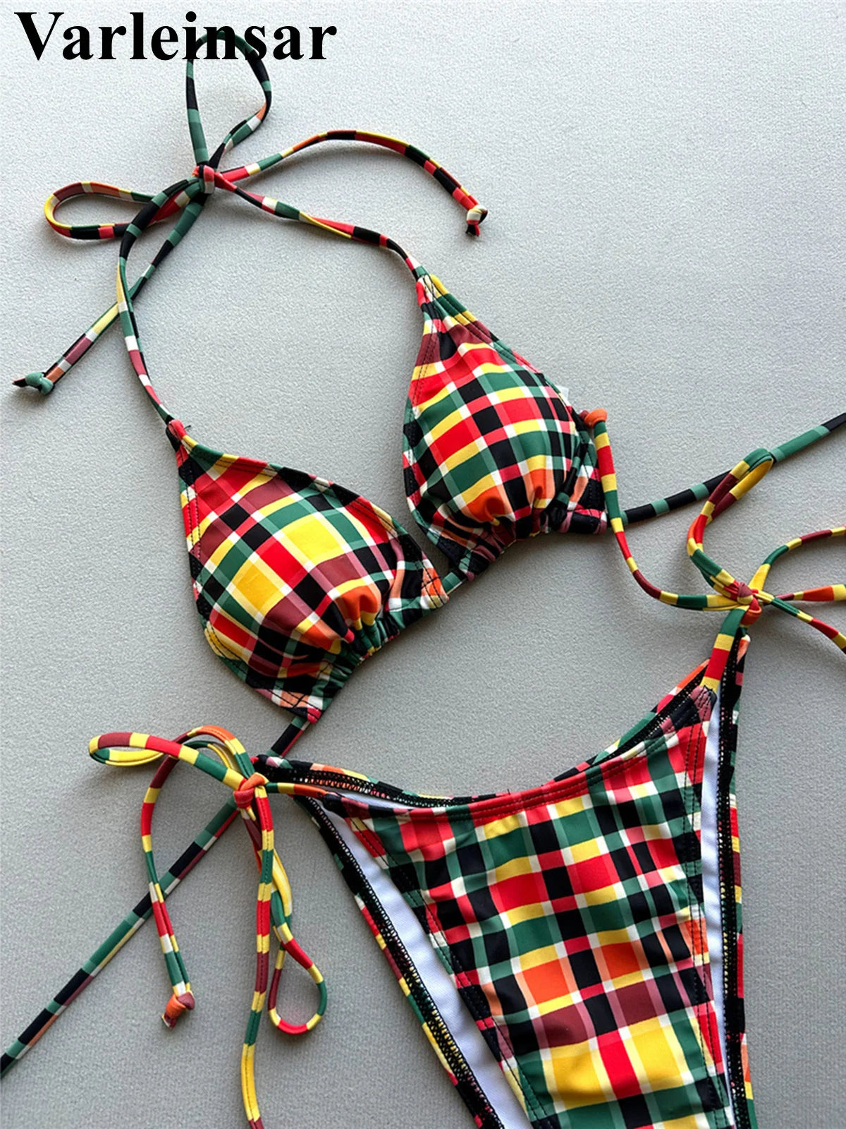 Plaid Halter Bikini