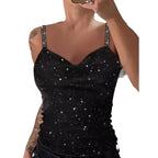 Glitter Rhinestone V-Neck Cami