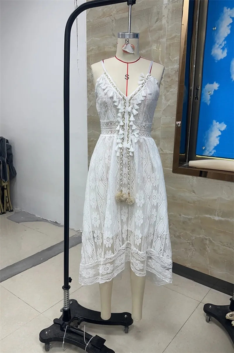 Lace Boho Style Long Dress