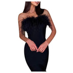 Feather Long Dress
