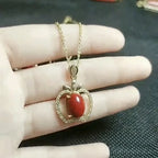 Natural 925 Silver Inlaid Purple Gold Sand Rose Pendant