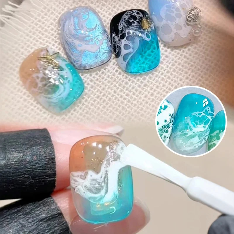 BORN PRETTY 1/2Pcs Ocean Wave Watercolor Liquid Gel Nail Polish Set