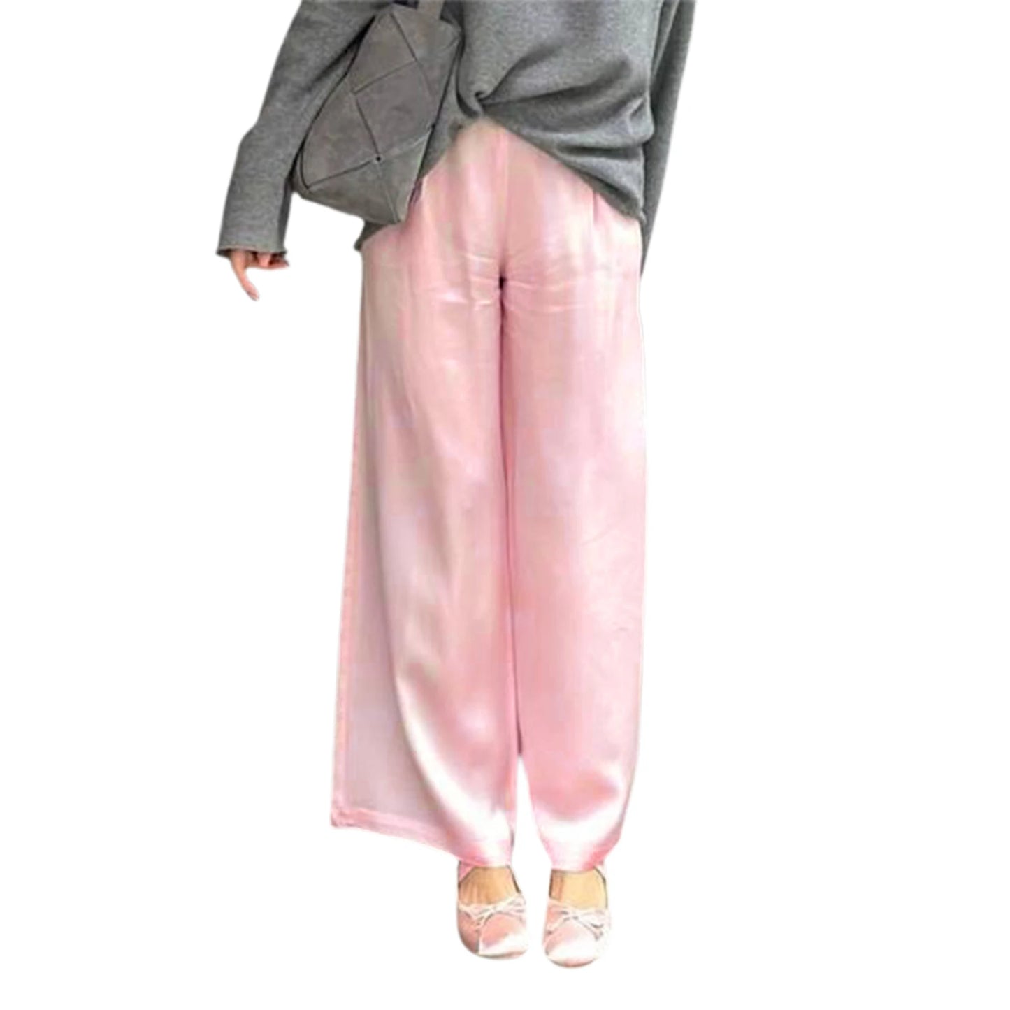 Chic Satin Wide Leg Dress Pants