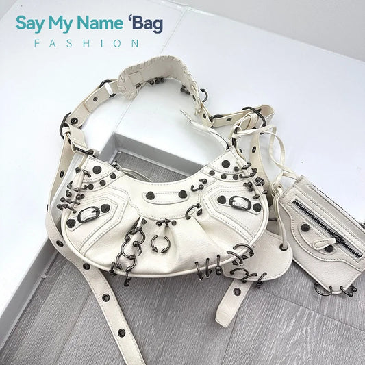 Cropped Studded Motorcycle Bag