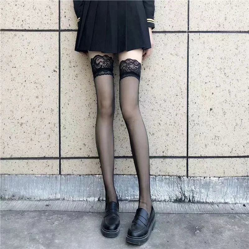 Lace Transparent Thigh High Socks