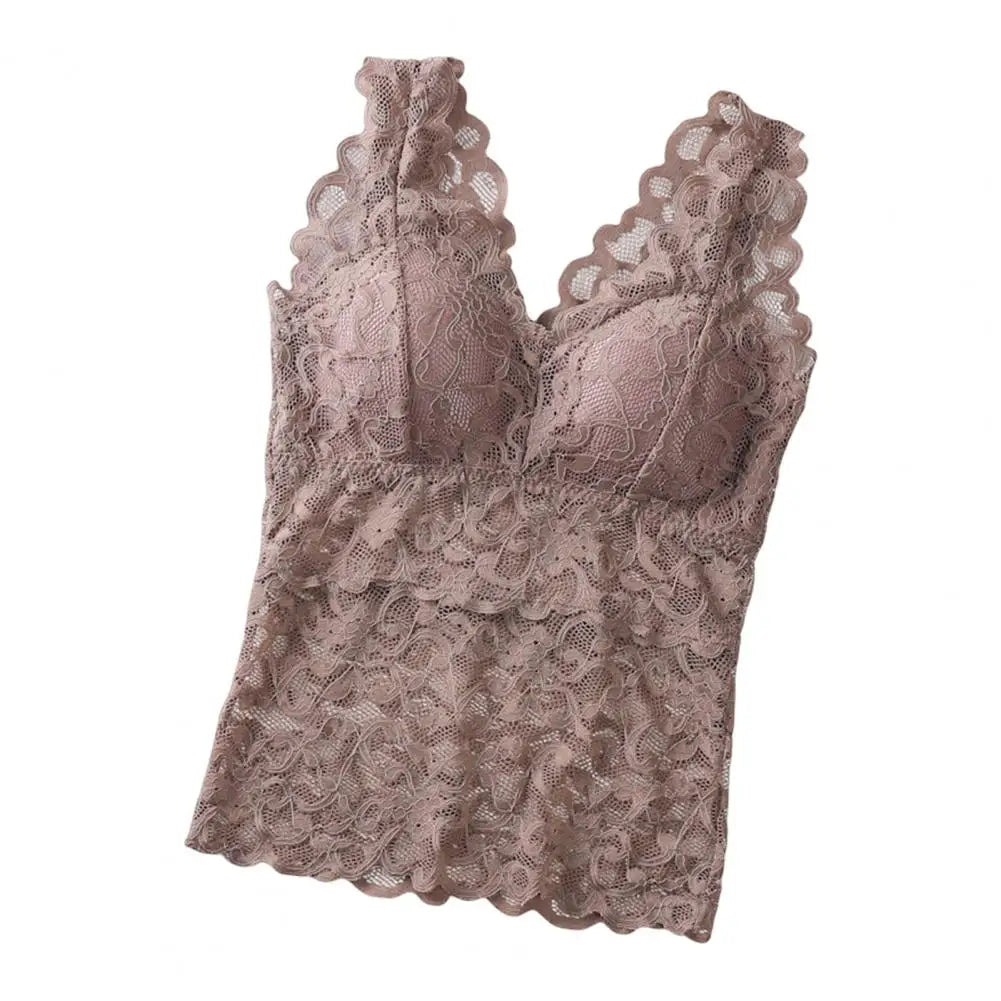 Floral Lace Camisole with Built-in Bra