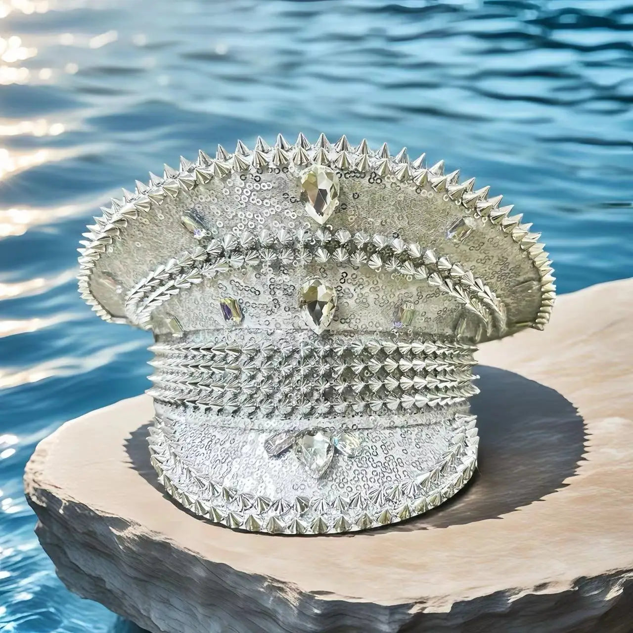 Steampunk Rhinestone Captain Hat