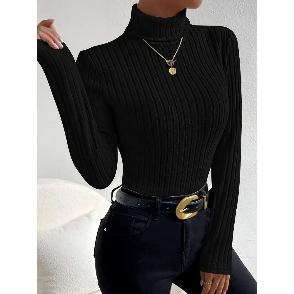 Ribbed Knit Turtleneck