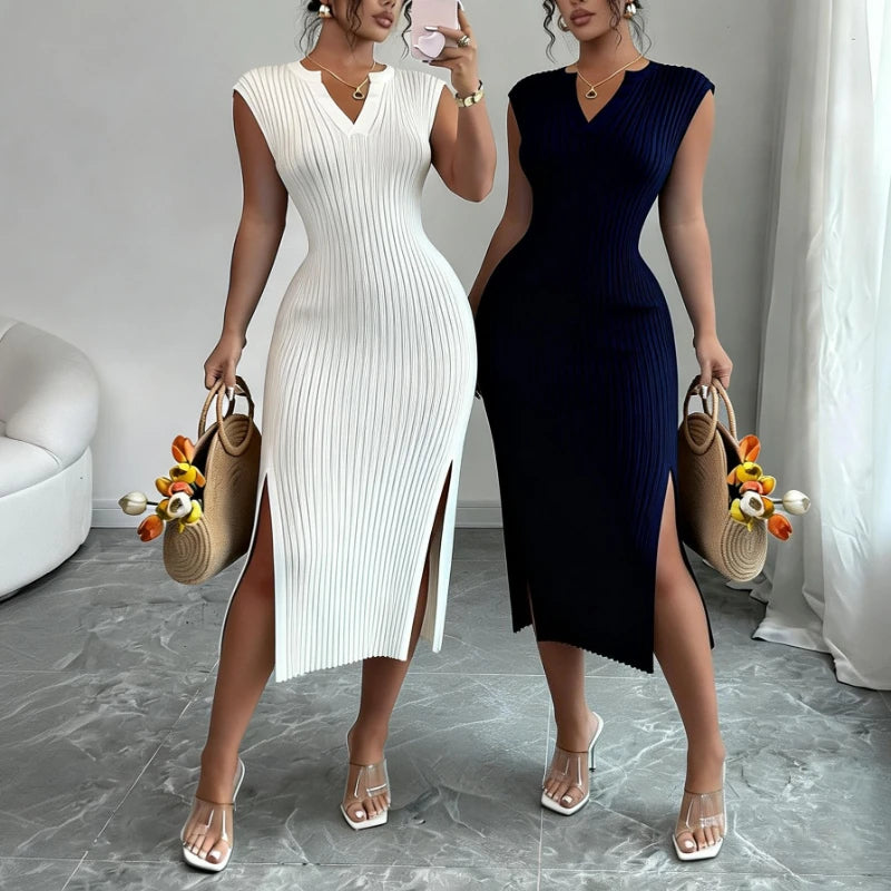 V-Neck Sleeveless Elastic Sundress