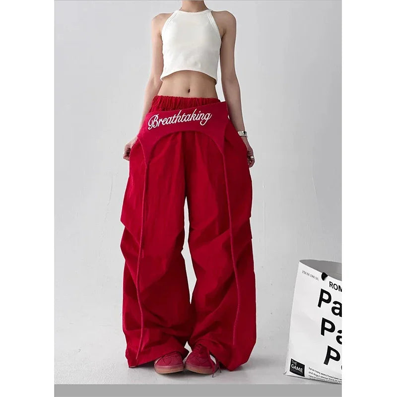 Letter Print Cargo Pants