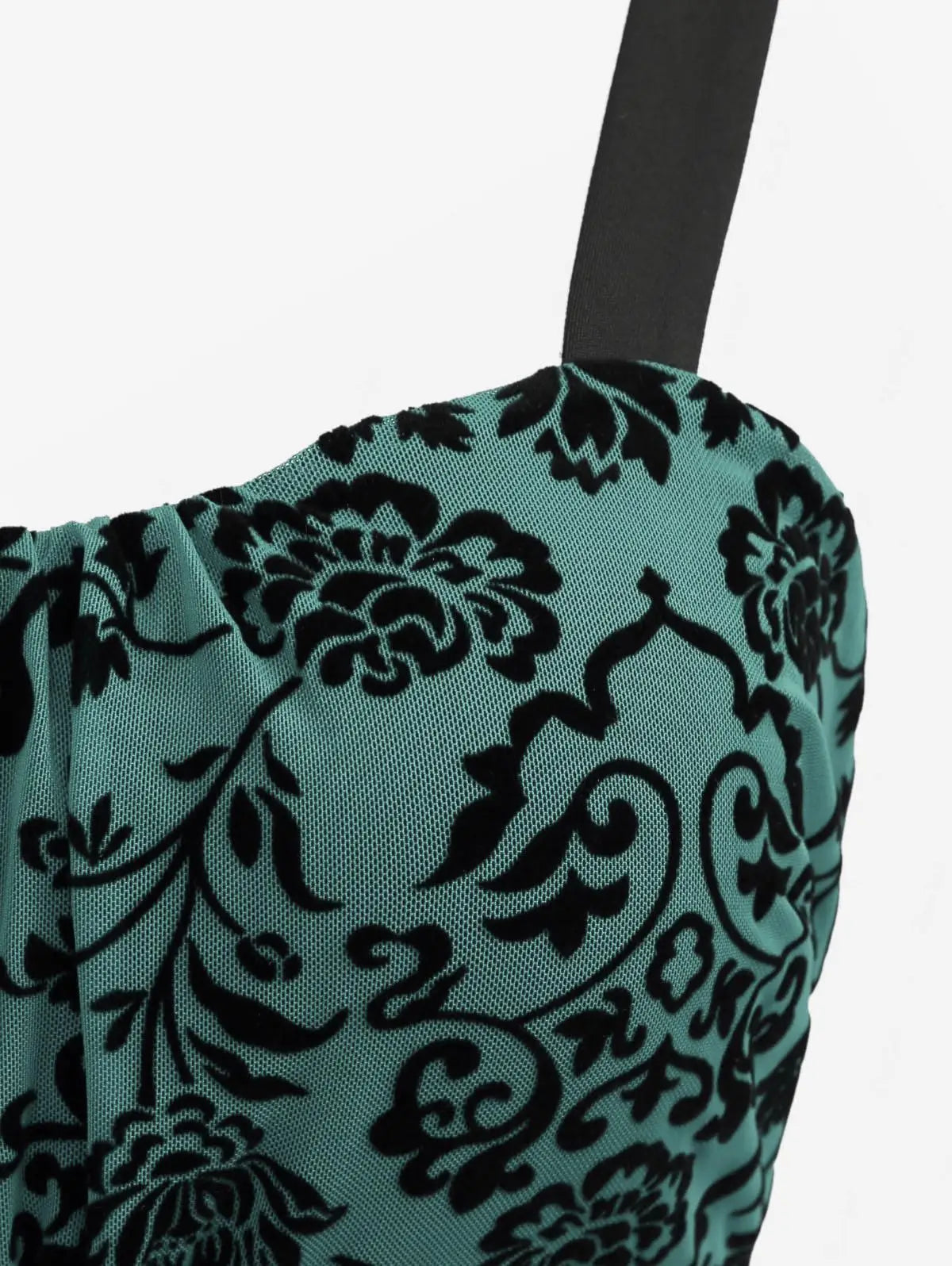 Sleeveless Flower Layered Ruched Mesh A Line Dress