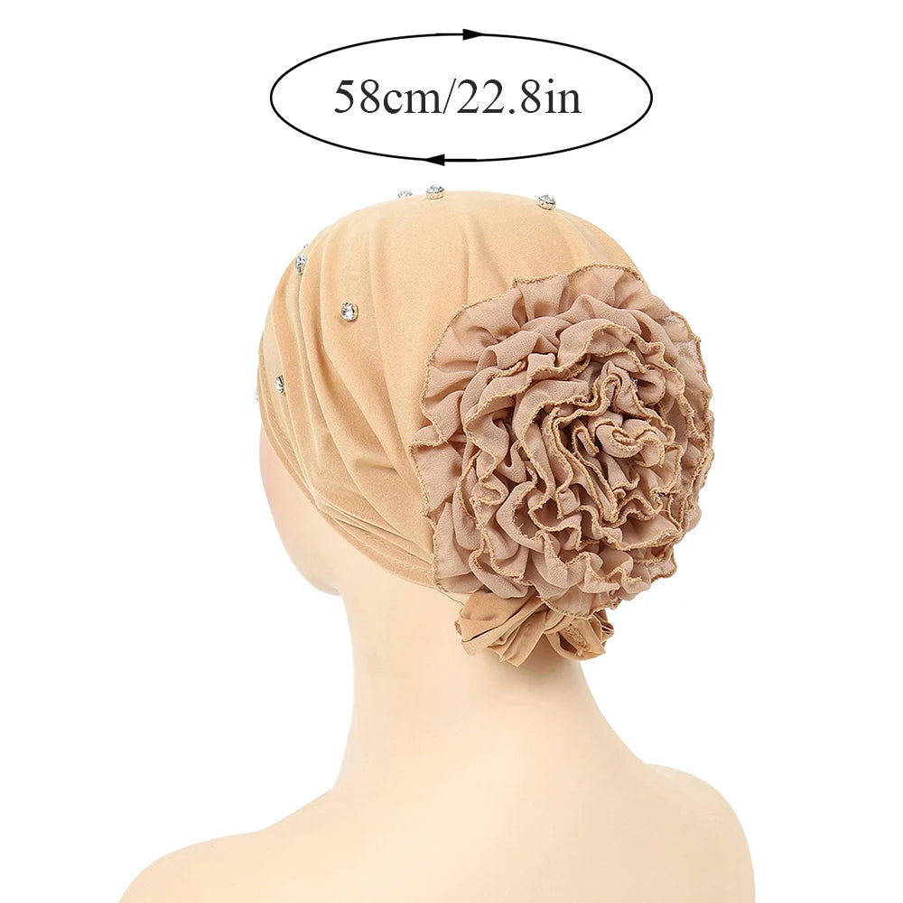 New Muslim Hijab Women Pre-Tied Inner Hijab Caps Soft Cotton Back Flower Muslim women hijab kebaya Islam Underscarf Hijabs femme