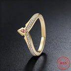 925 Sterling Silver Heart Moissanite Ring