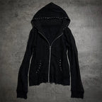 Zip-Up Hoodie with Faux Fur Trim Hood