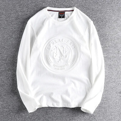 Minimalist Embossed Logo Long Sleeve Tee
