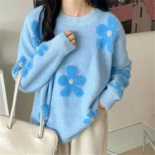 Flower Print Sweater