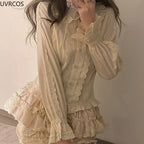 Ruffled Collar Button-Up
