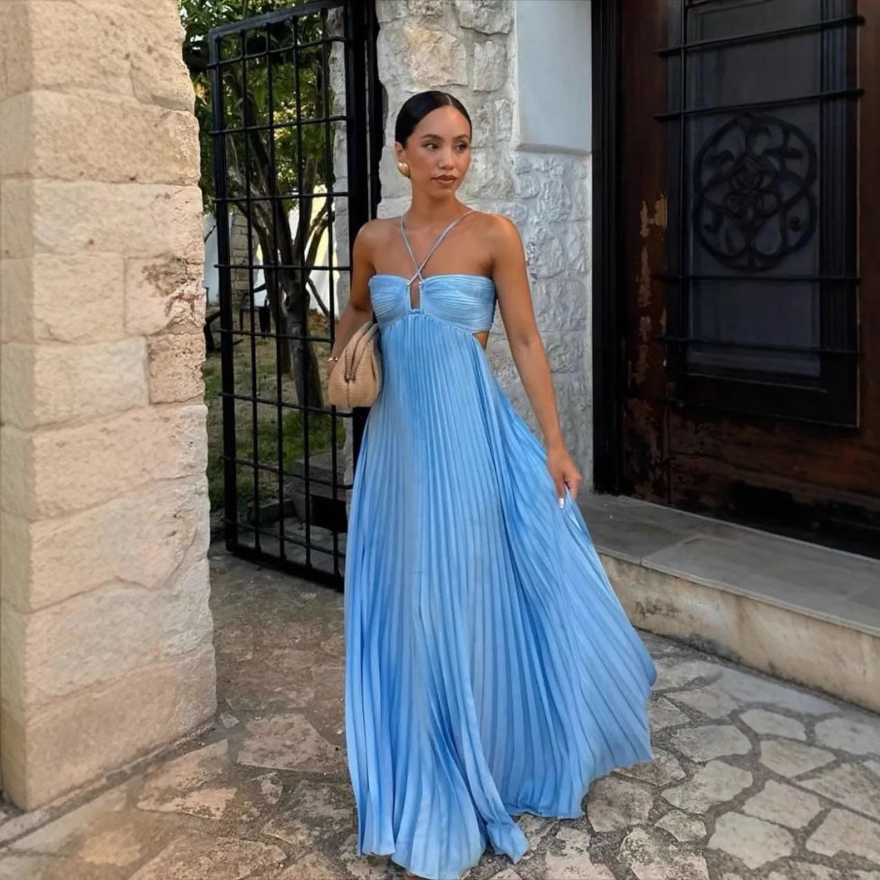 Pleated Long Dress