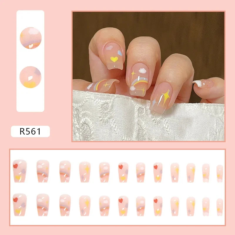 24P Rainbow Fake Nail