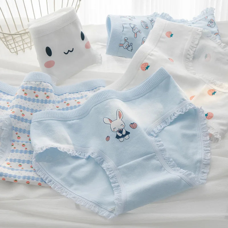 M-XL Women's Cotton Underwear Girls' Cartoon Comfort Briefs Mid Waist Underpants Female Lingerie Breathable Panties Selling