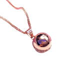Plated 14K Rose Gold Ball Bead Necklace