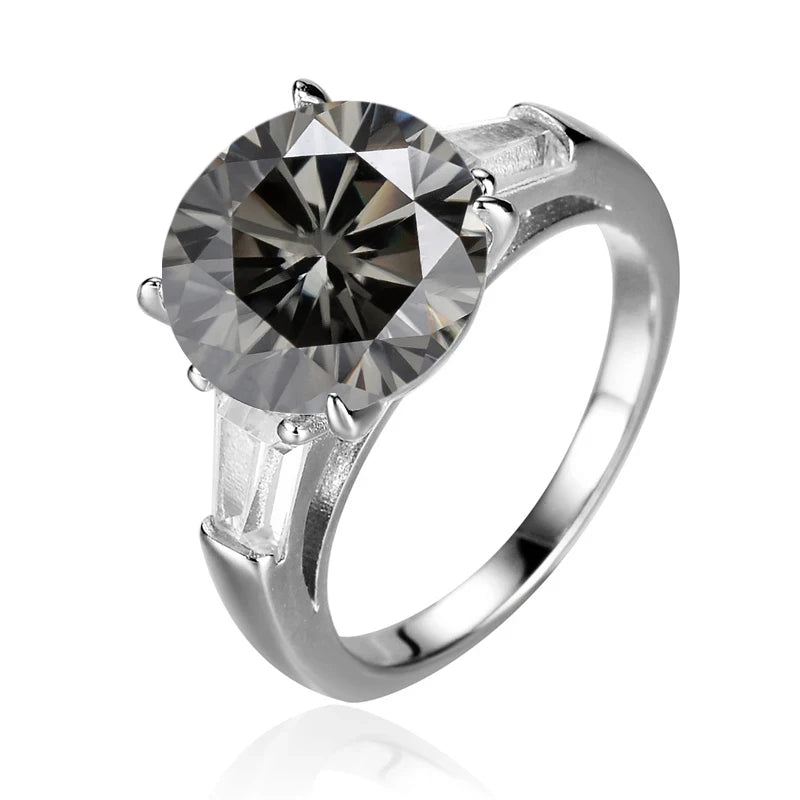 Round 5 Carat Moissanite Diamond Ring