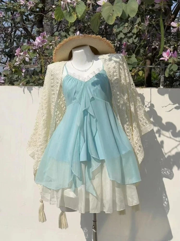 Floral Lace Babydoll Mini Dress
