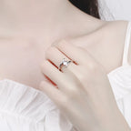 925 Sterling Silver Zircon Adjustable Ring
