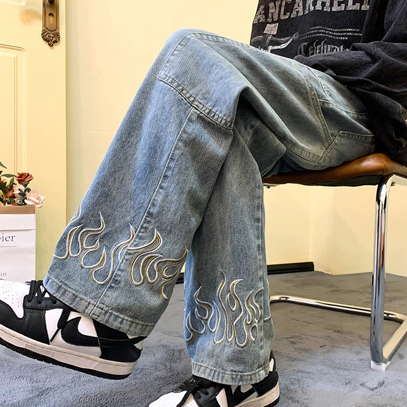 Flame Printed Jeans