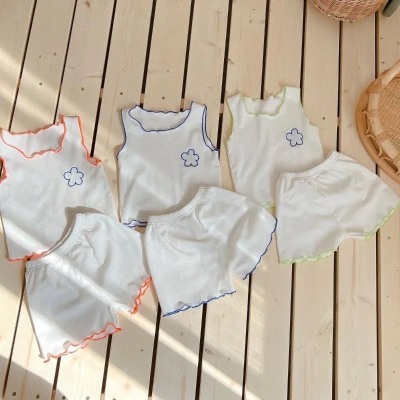 Sleeveless Vest T-Shirt Shorts Two-Piece Set