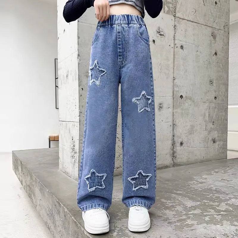 Wide Leg Cargo Star Jeans