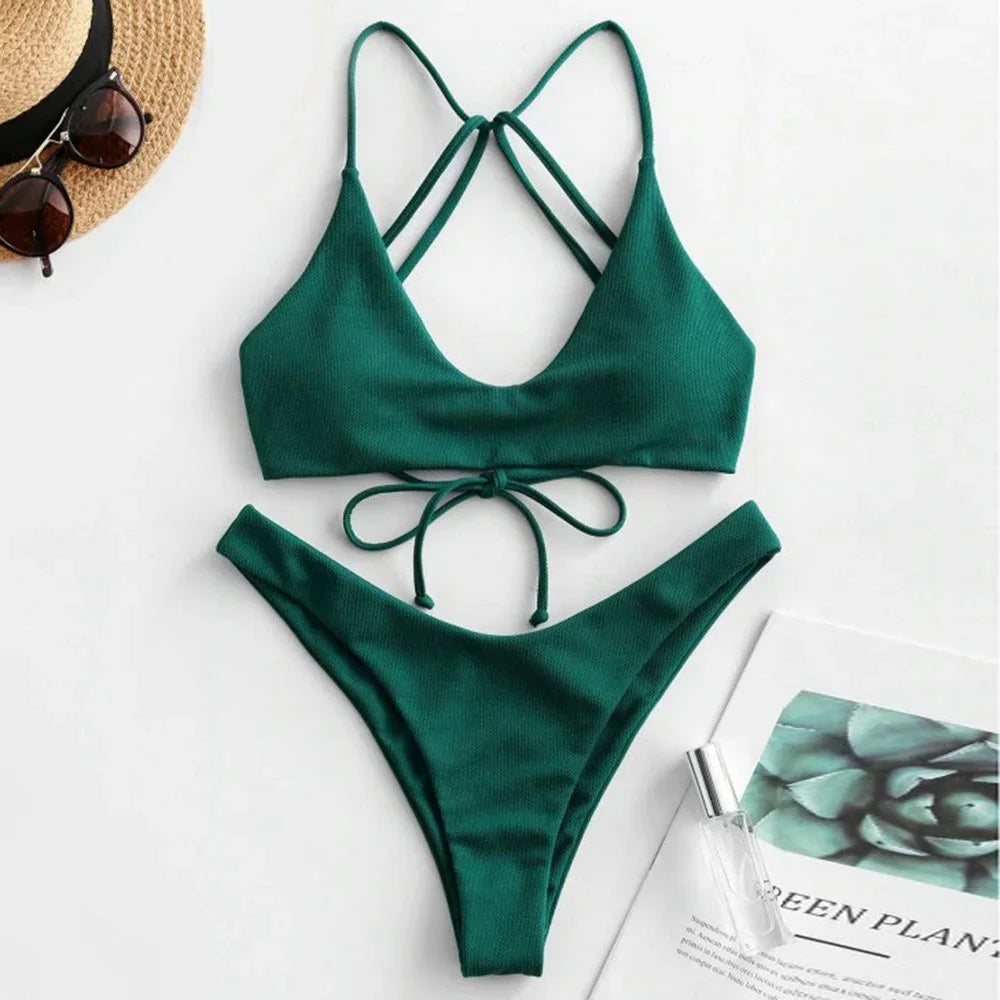 KUKAKEY String Backless Bikini