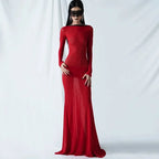 See Through Sheer Slim Bodycon Maxi Dress