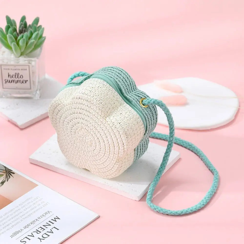 Flower Woven Crossbody Bag