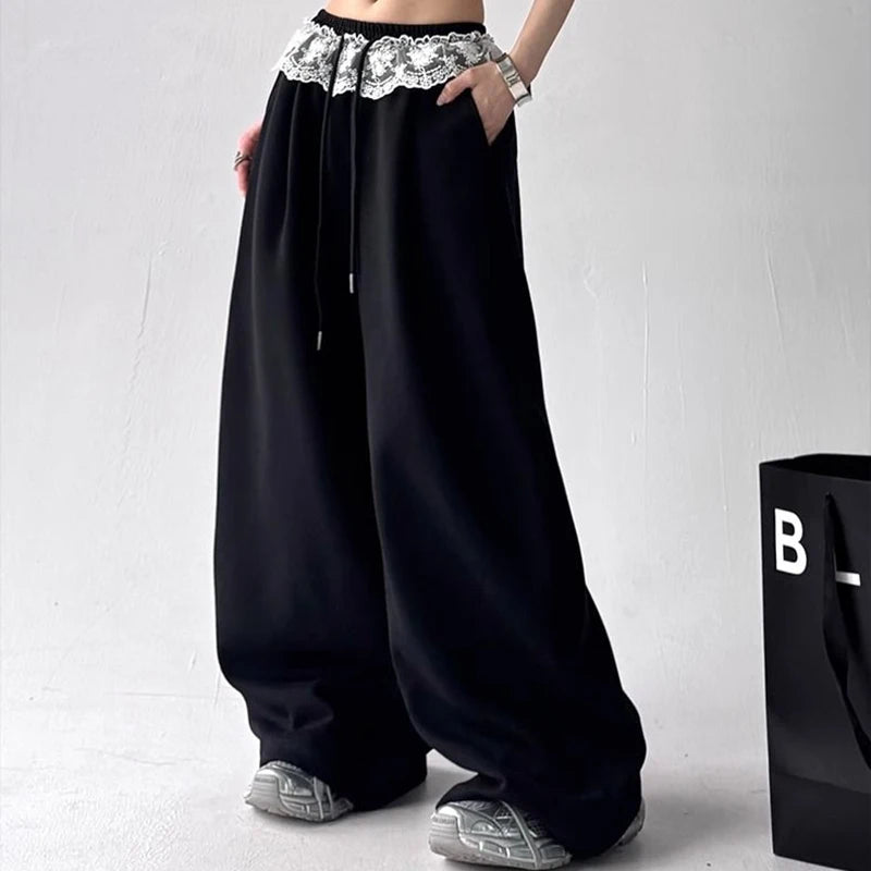 Lace Patchwork Sweatpants