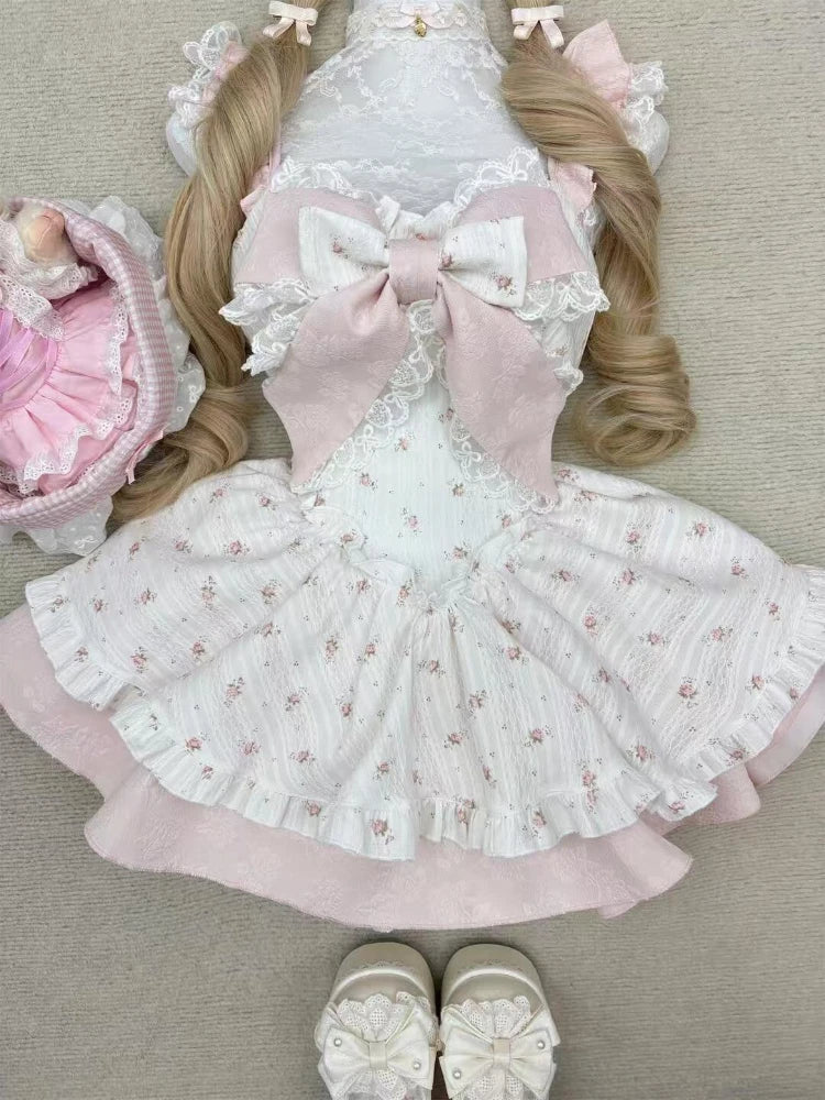 Sweet Bow Print Dress