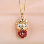 Natural 925 Silver Inlaid Purple Gold Sand Rose Pendant