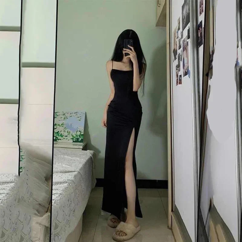 Black Spaghetti Strap Maxi Dress