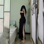 Black Spaghetti Strap Maxi Dress