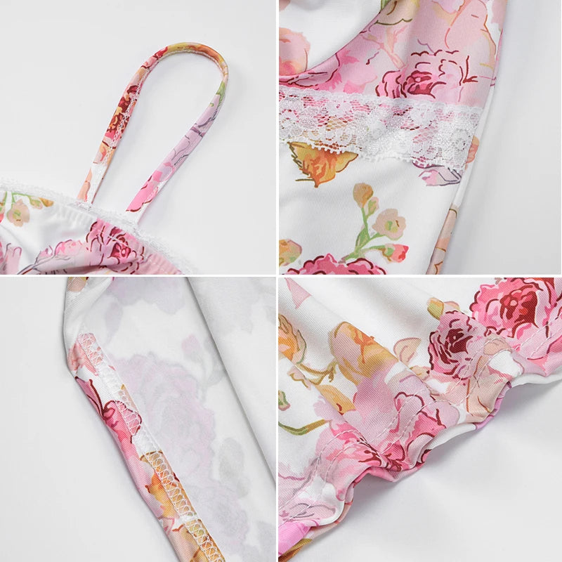 Floral Print Spaghetti Strap Dress