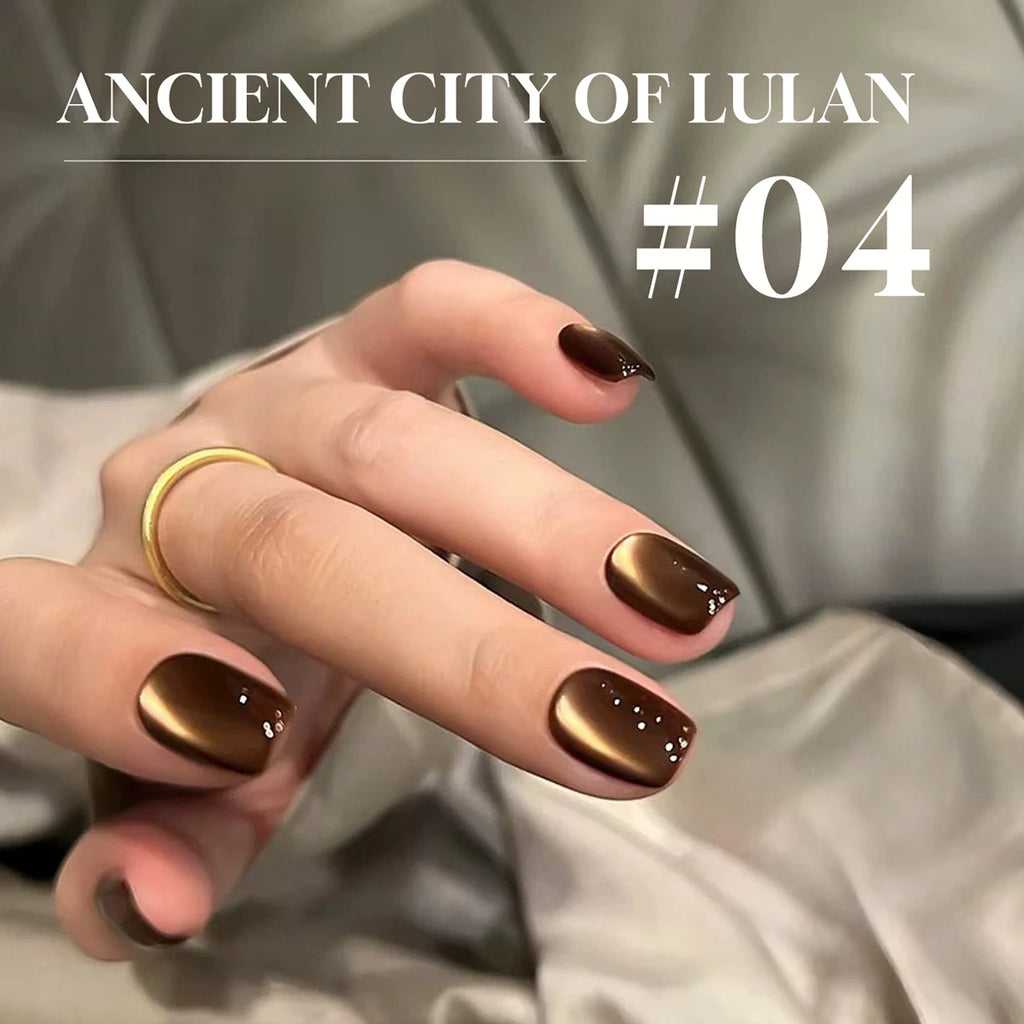 12ml 1-21pcs Brown Gold Cat Eye Gel Nail Polish